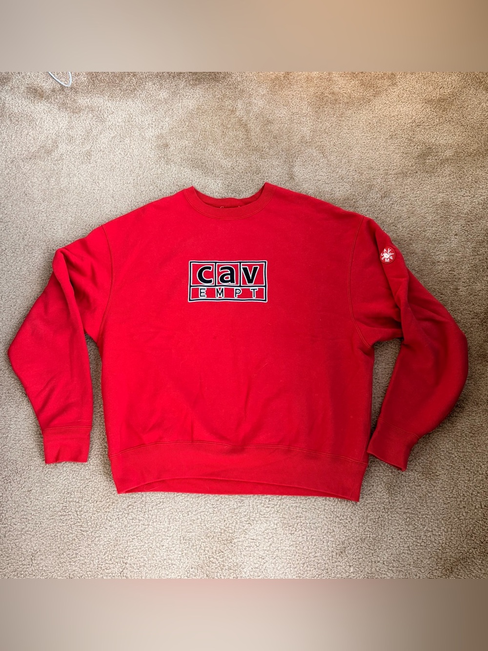 Cav Empt Red Crewneck Sweatshirt - Cav Empt